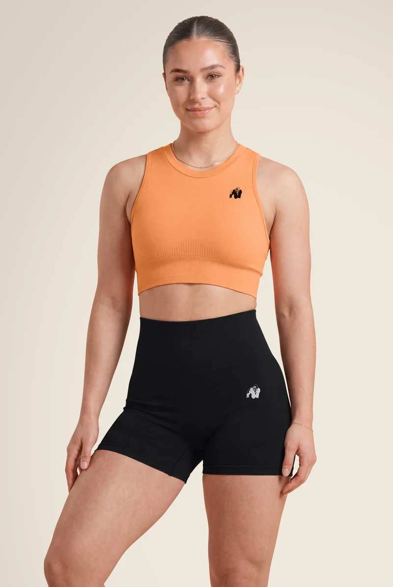 Olivia Seamless Crop Top - Peach