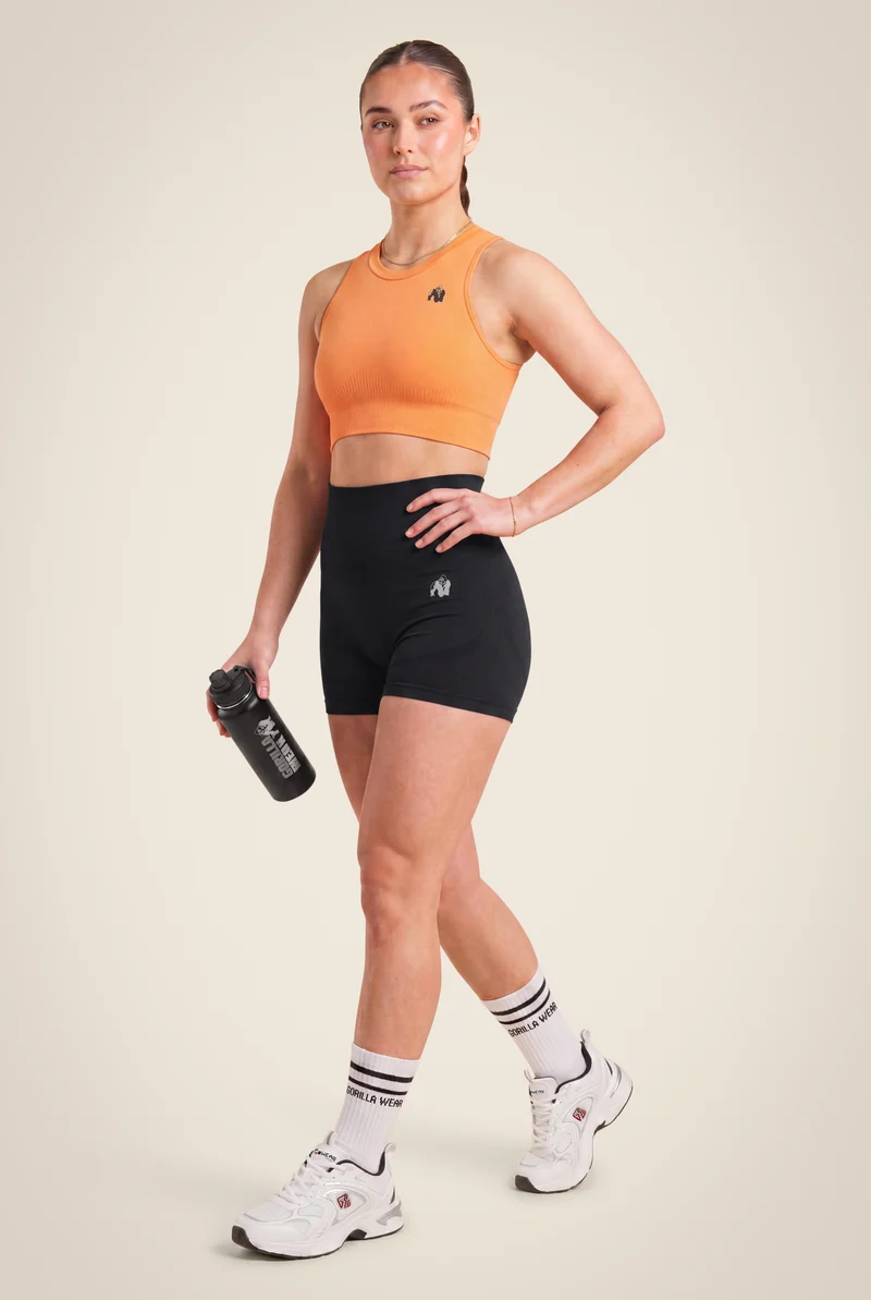 Olivia Seamless Crop Top - Peach