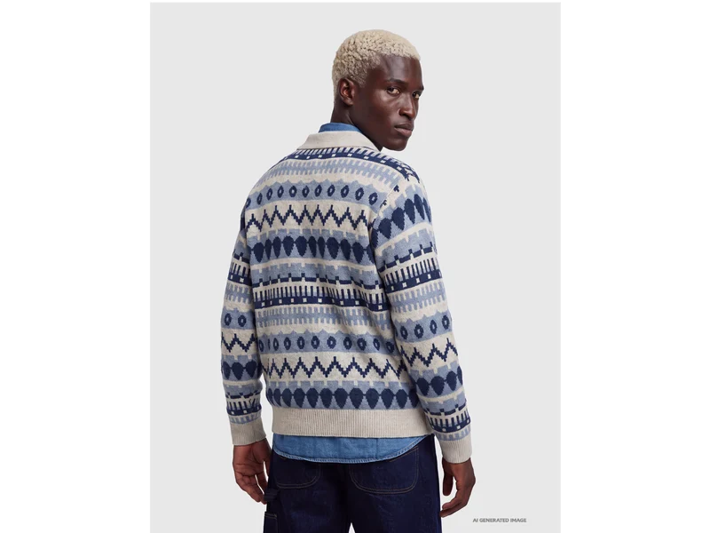 Poloshirt aus Wollmischung mit Jacquardmuster