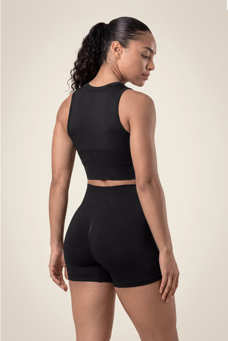 Olivia Seamless Crop Top - Black