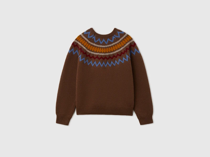 Wollmischung Jacquardpullover
