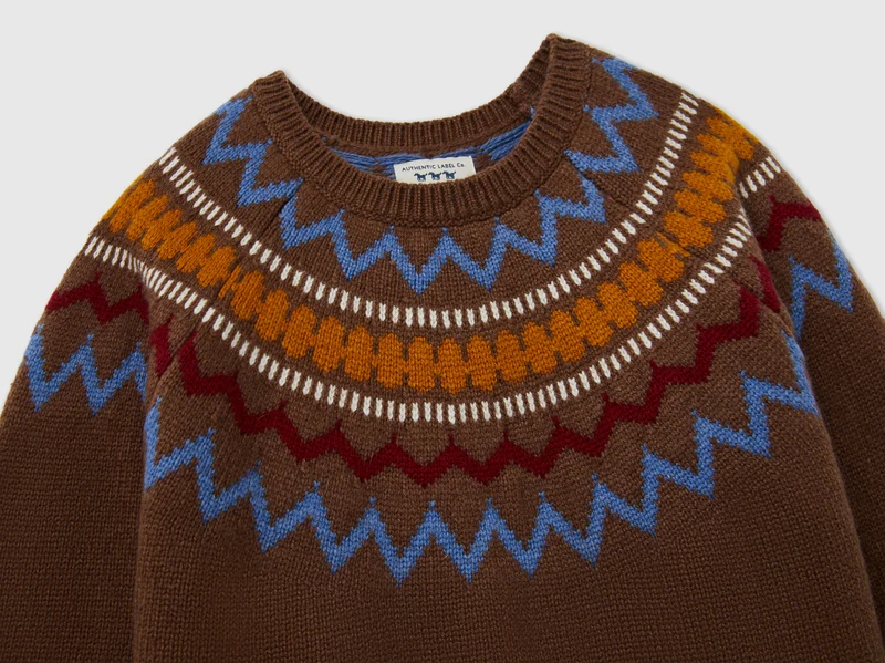 Wollmischung Jacquardpullover