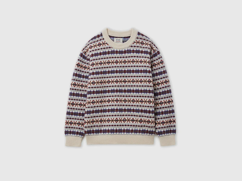 Wollmischung Jacquardpullover