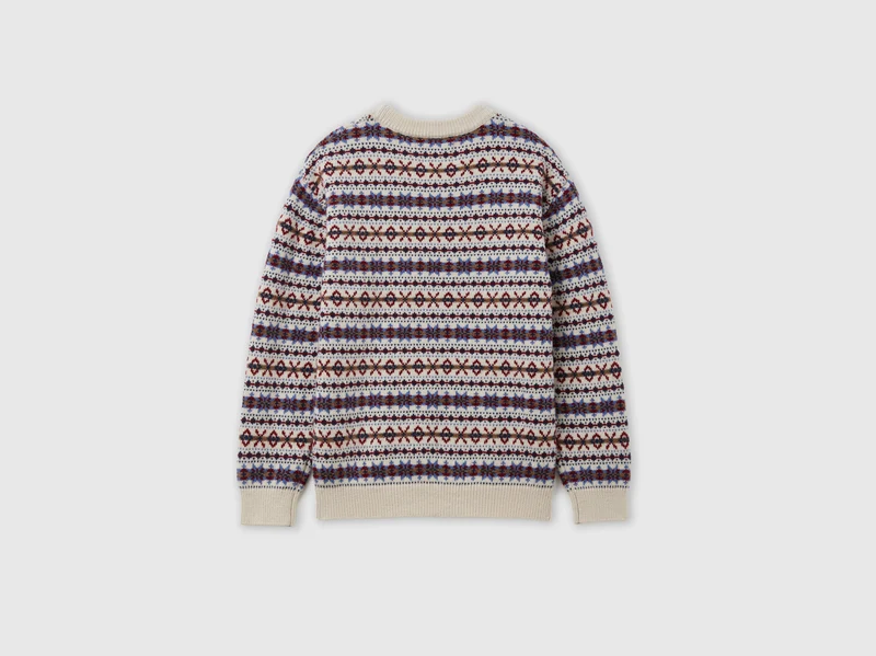 Wollmischung Jacquardpullover