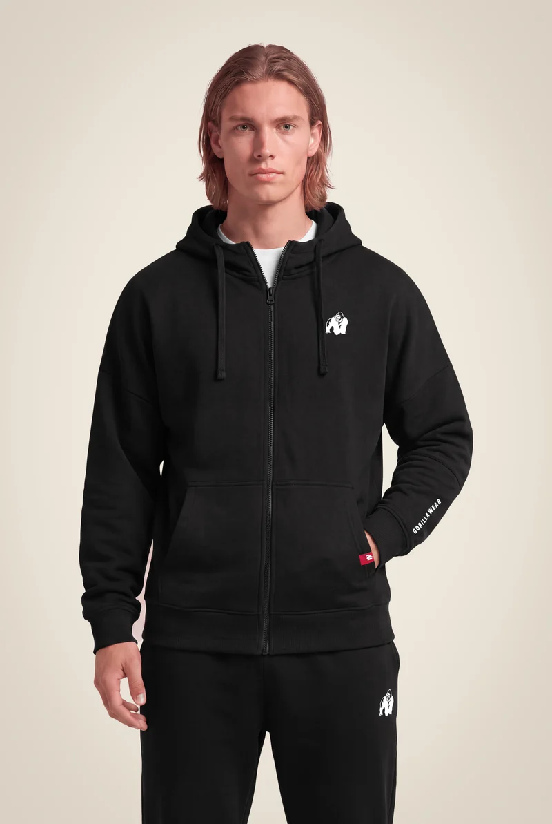 Leon Zipped Hoodie - Black