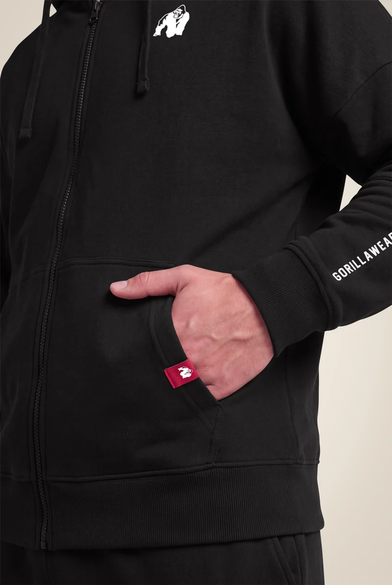 Leon Zipped Hoodie - Black
