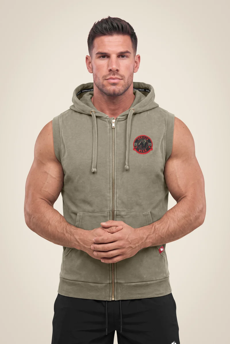 Silverdale Sleeveless Hoodie - Army Green