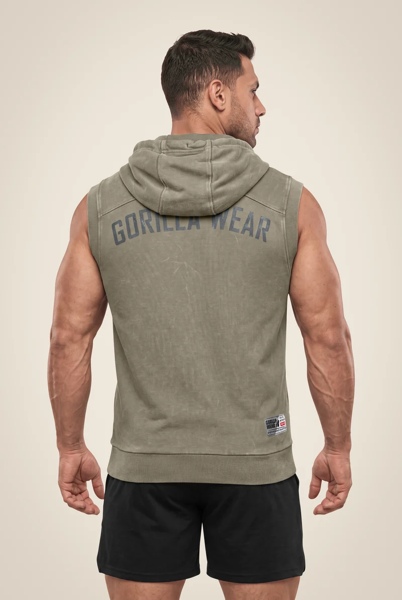 Silverdale Sleeveless Hoodie - Army Green