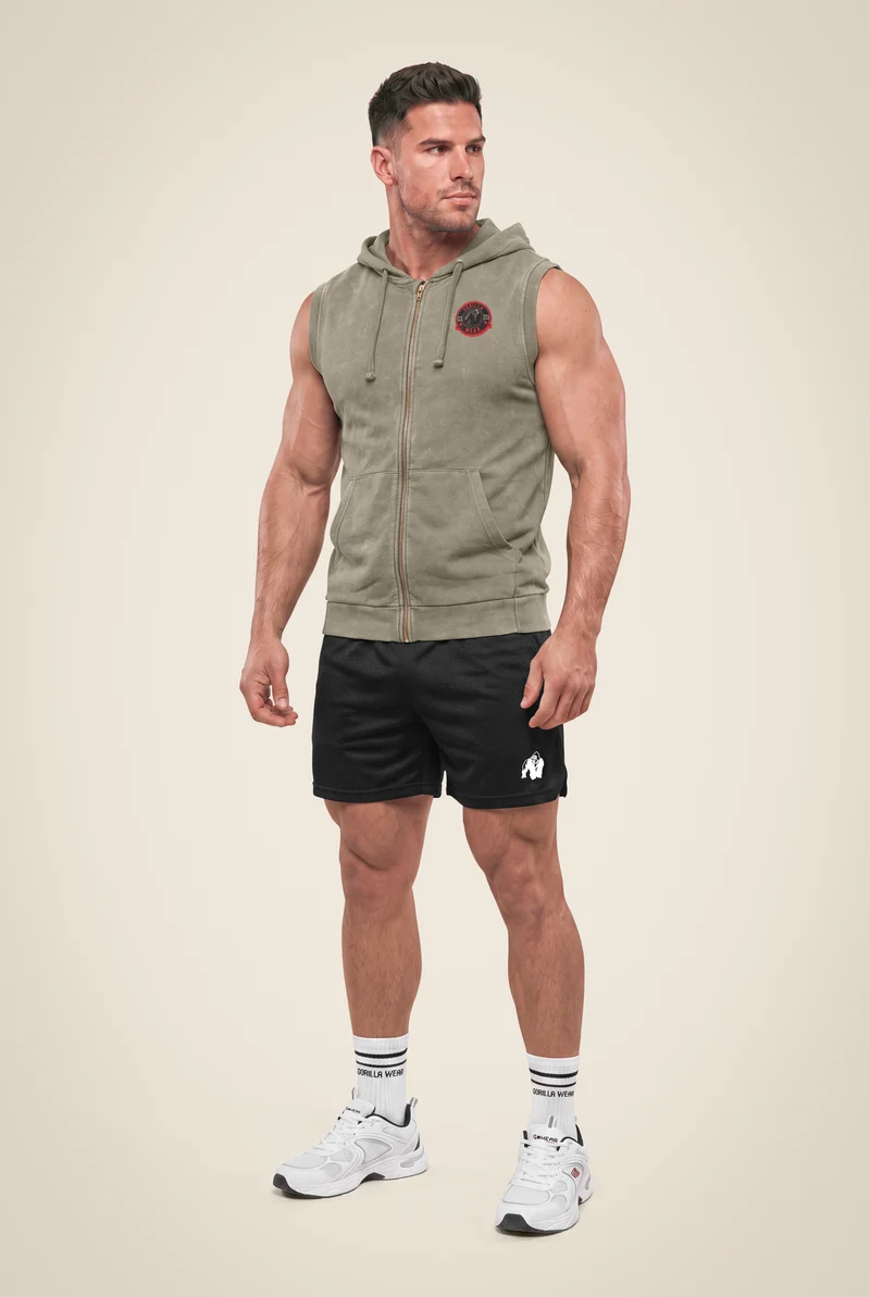 Silverdale Sleeveless Hoodie - Army Green