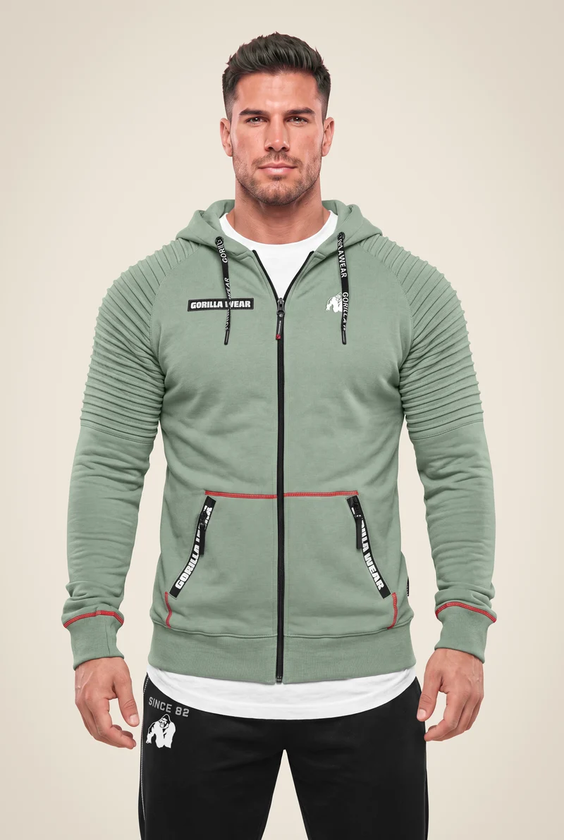 Georgia Zipped Hoodie - Green