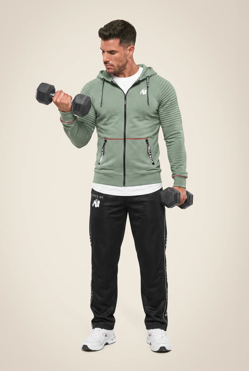 Georgia Zipped Hoodie - Green