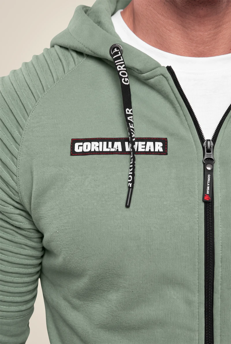 Georgia Zipped Hoodie - Green