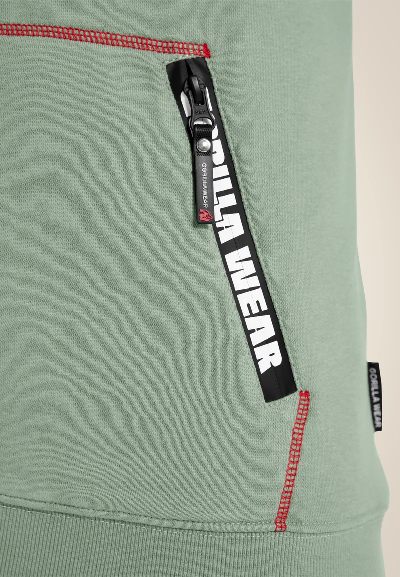 Georgia Zipped Hoodie - Green