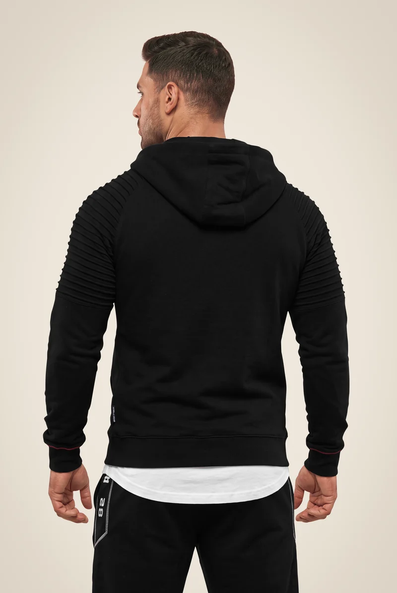 Georgia Zipped Hoodie - Black
