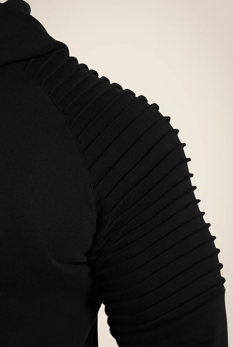 Georgia Zipped Hoodie - Black