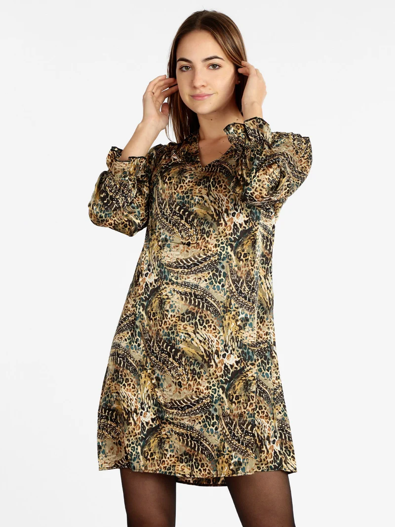 Vestito donna stampa animalier - multicolore