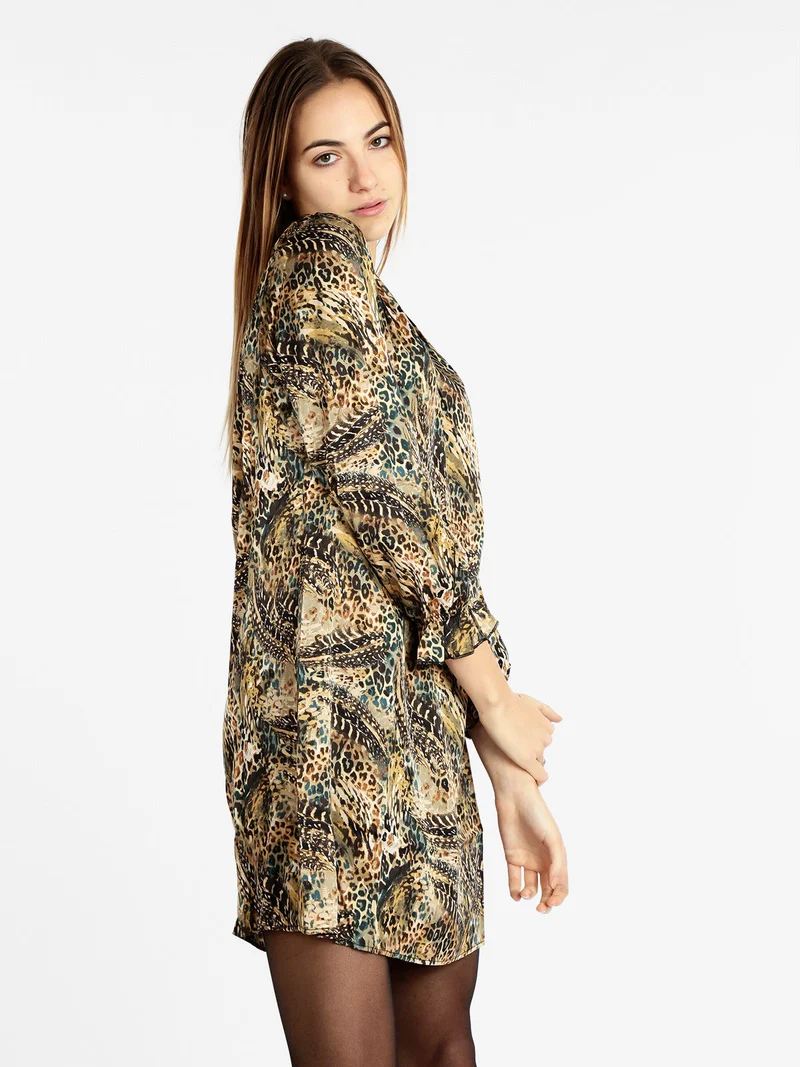 Vestito donna stampa animalier - multicolore