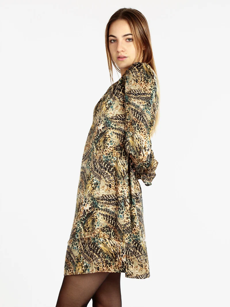 Vestito donna stampa animalier - multicolore