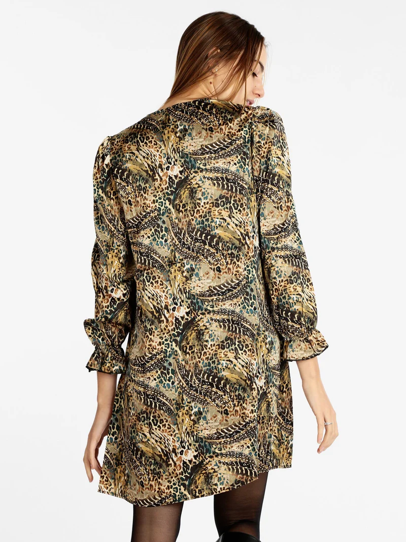 Vestito donna stampa animalier - multicolore
