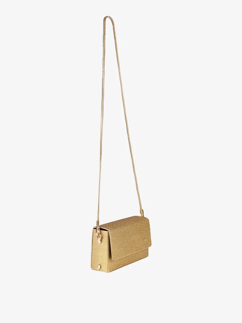 Pochette elegante da donna con strass - oro