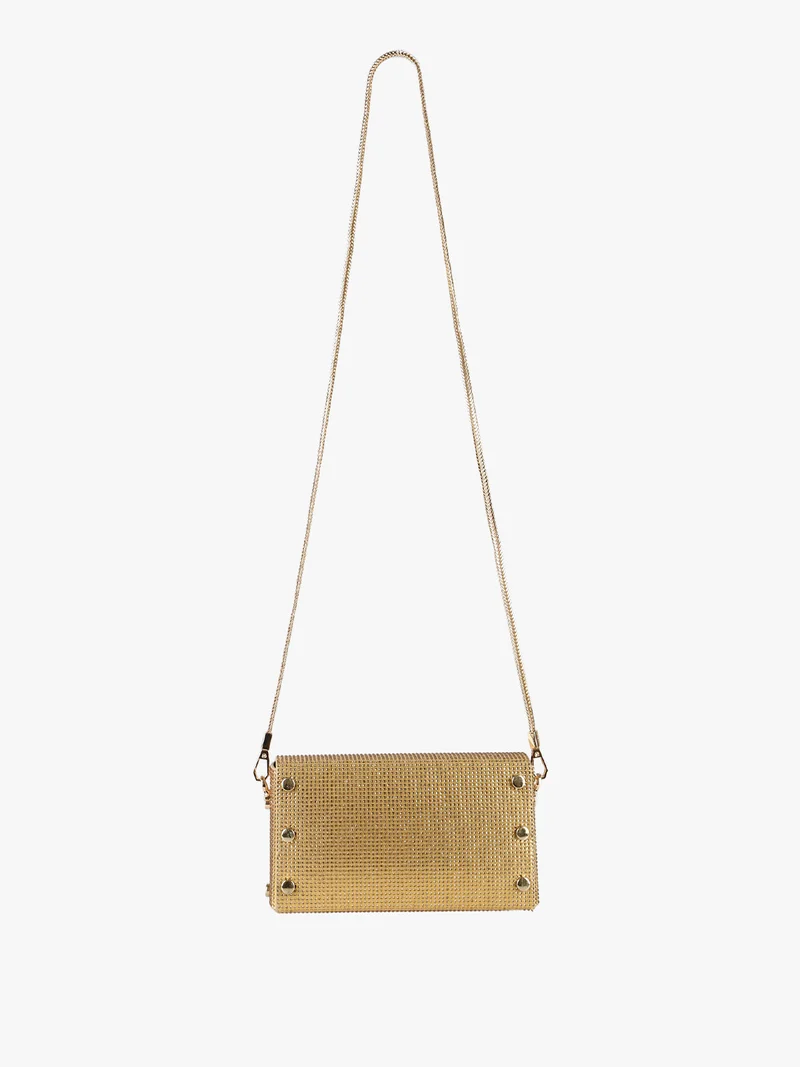 Pochette elegante da donna con strass - oro