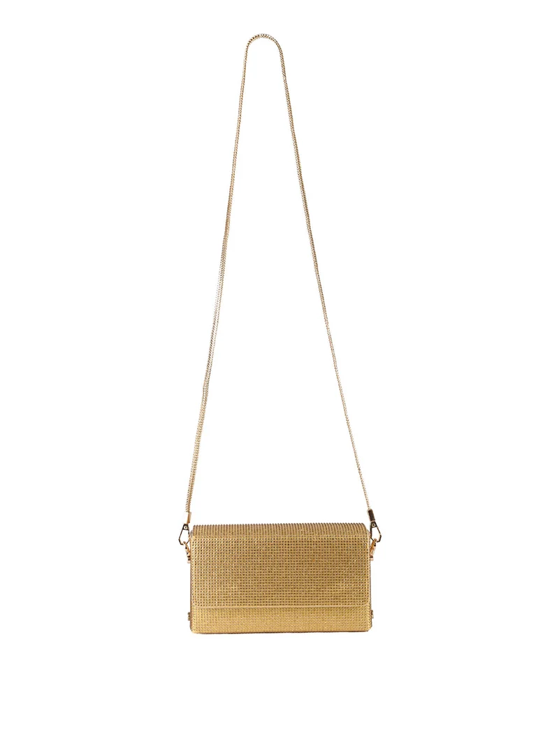 Pochette elegante da donna con strass - oro
