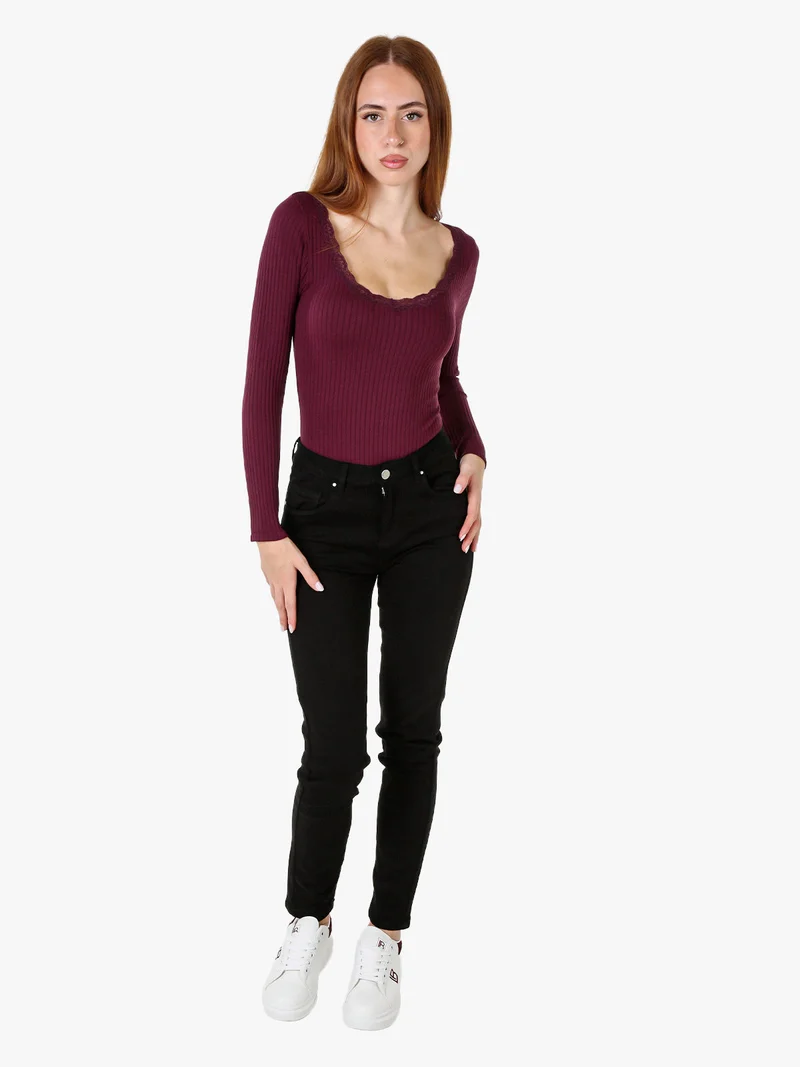 Pantaloni jeans da donna slim fit - nero