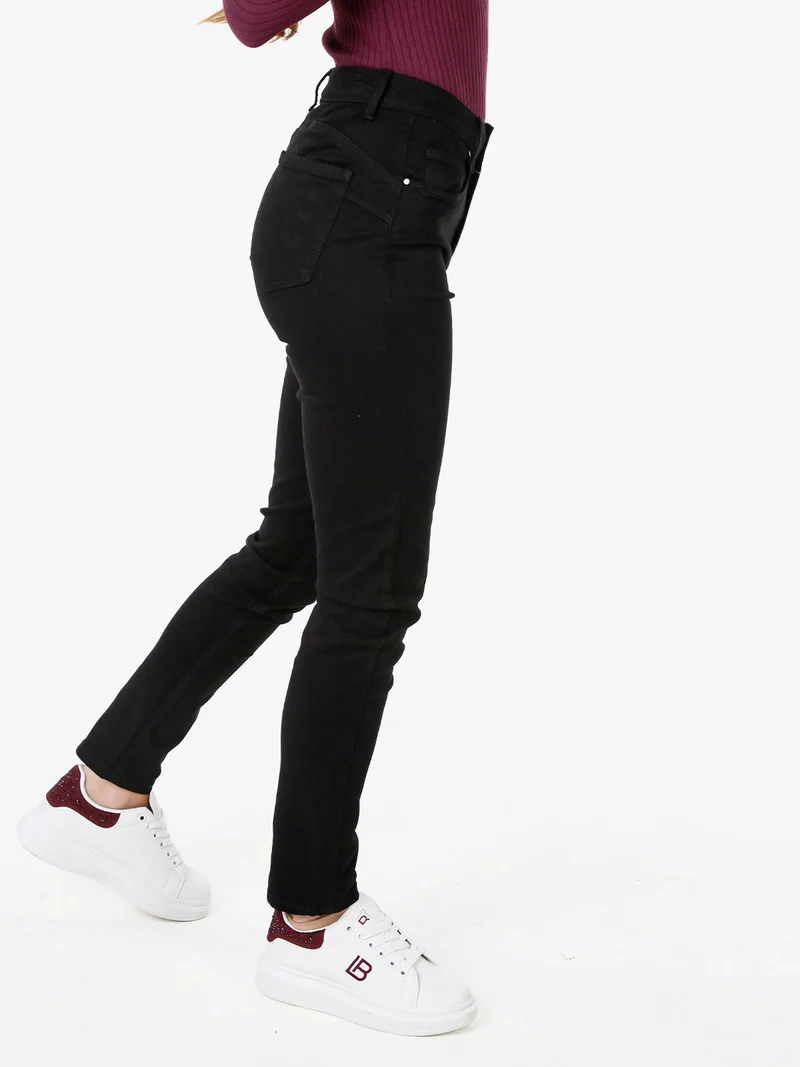 Pantaloni jeans da donna slim fit - nero