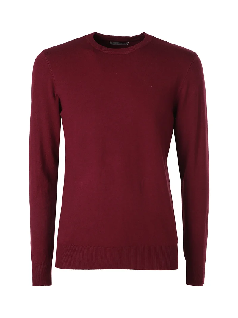 Maglia girocollo da uomo in tinta unita - bordeaux