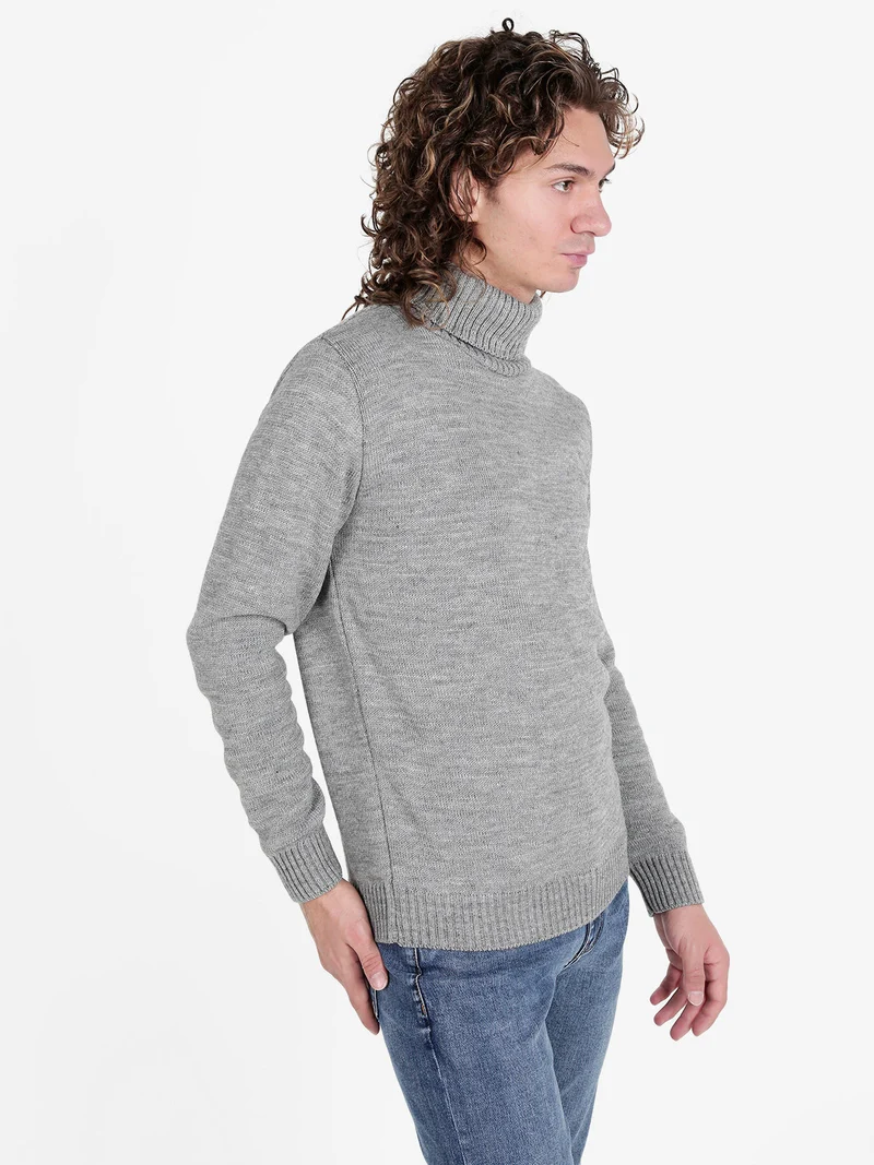 Maglione da uomo dolcevita - grigio