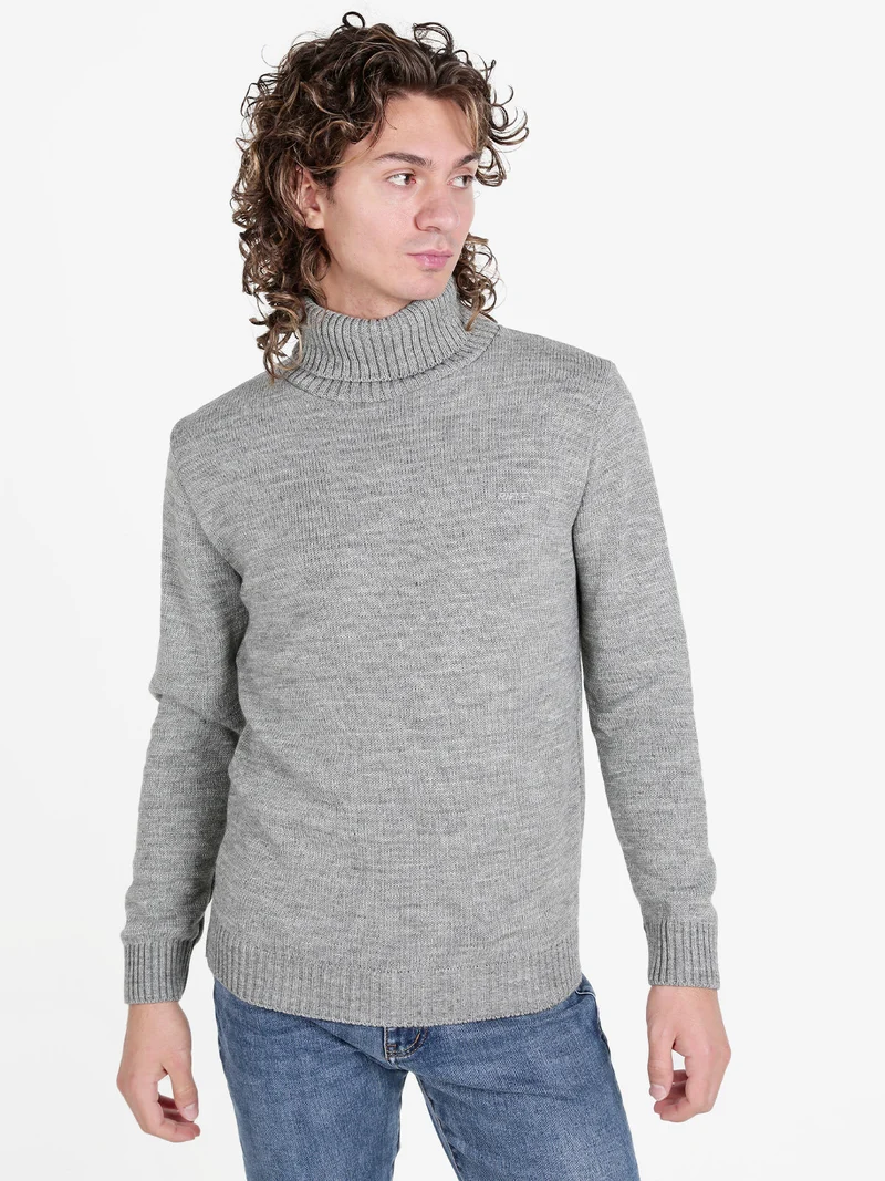 Maglione da uomo dolcevita - grigio