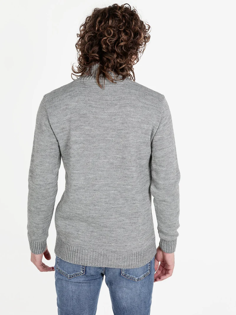 Maglione da uomo dolcevita - grigio