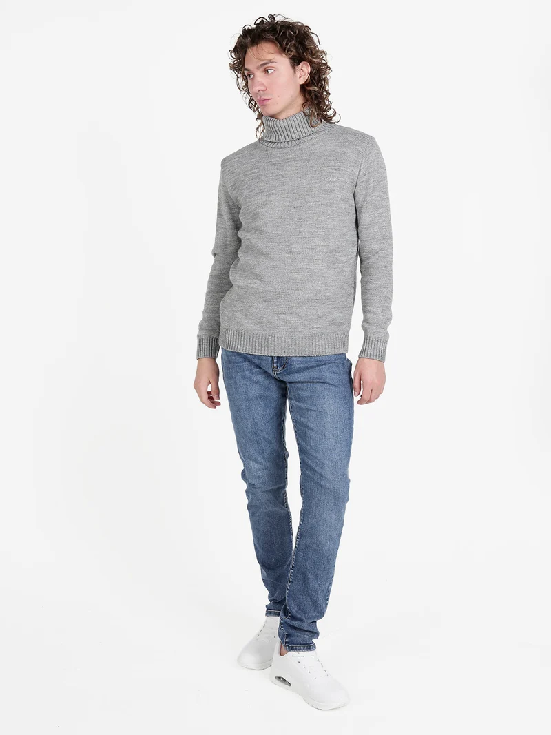 Maglione da uomo dolcevita - grigio