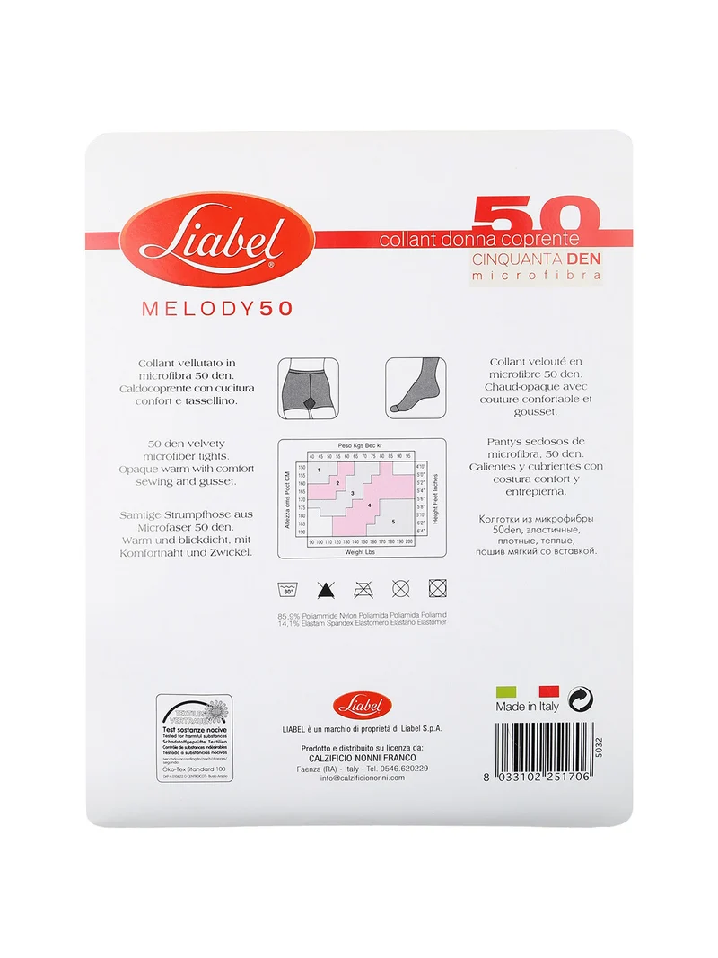 Collant donna coprente in microfibra 50 DENARI - nero