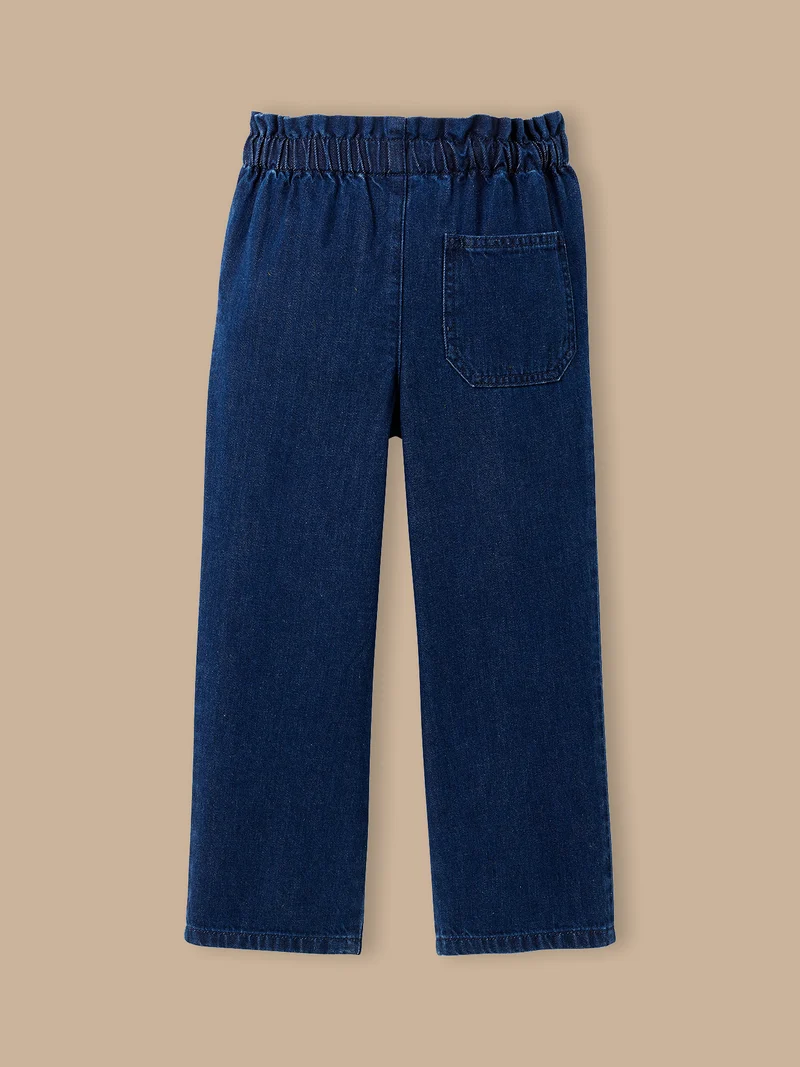 Mädchenhose aus leichtem Denim, weit geschnitten