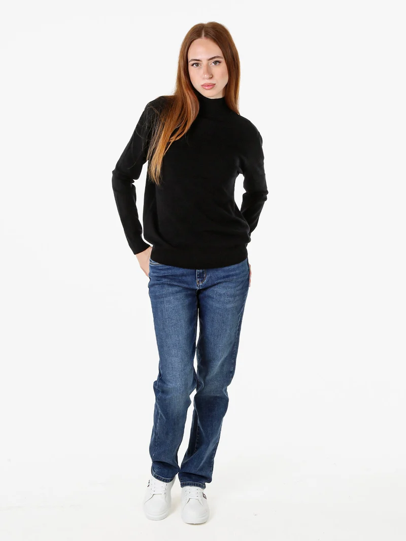 Maglia da donna con scollo a lupetto - nero