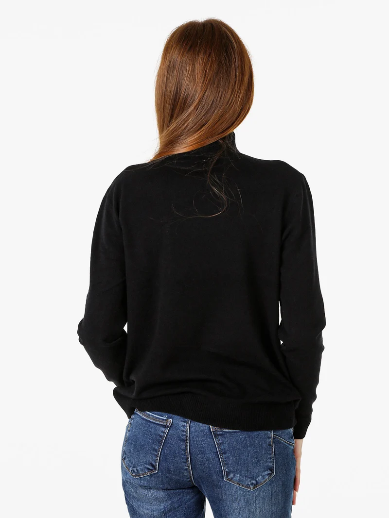 Maglia da donna con scollo a lupetto - nero