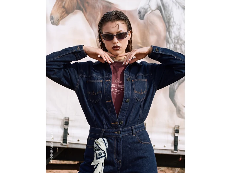Weit geschnittene Latzhose aus gewaschenem Denim