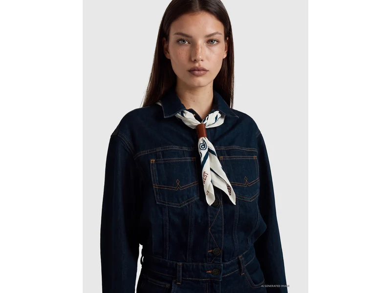 Weit geschnittene Latzhose aus gewaschenem Denim