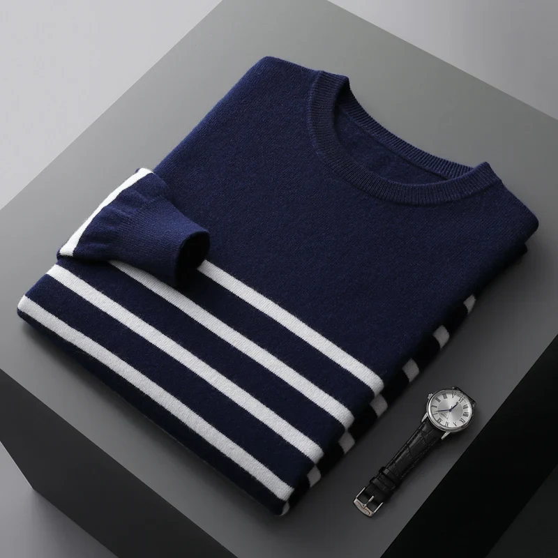 Elegant Striped Wool Sweater