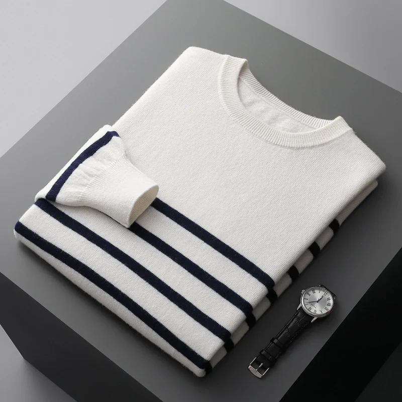 Elegant Striped Wool Sweater