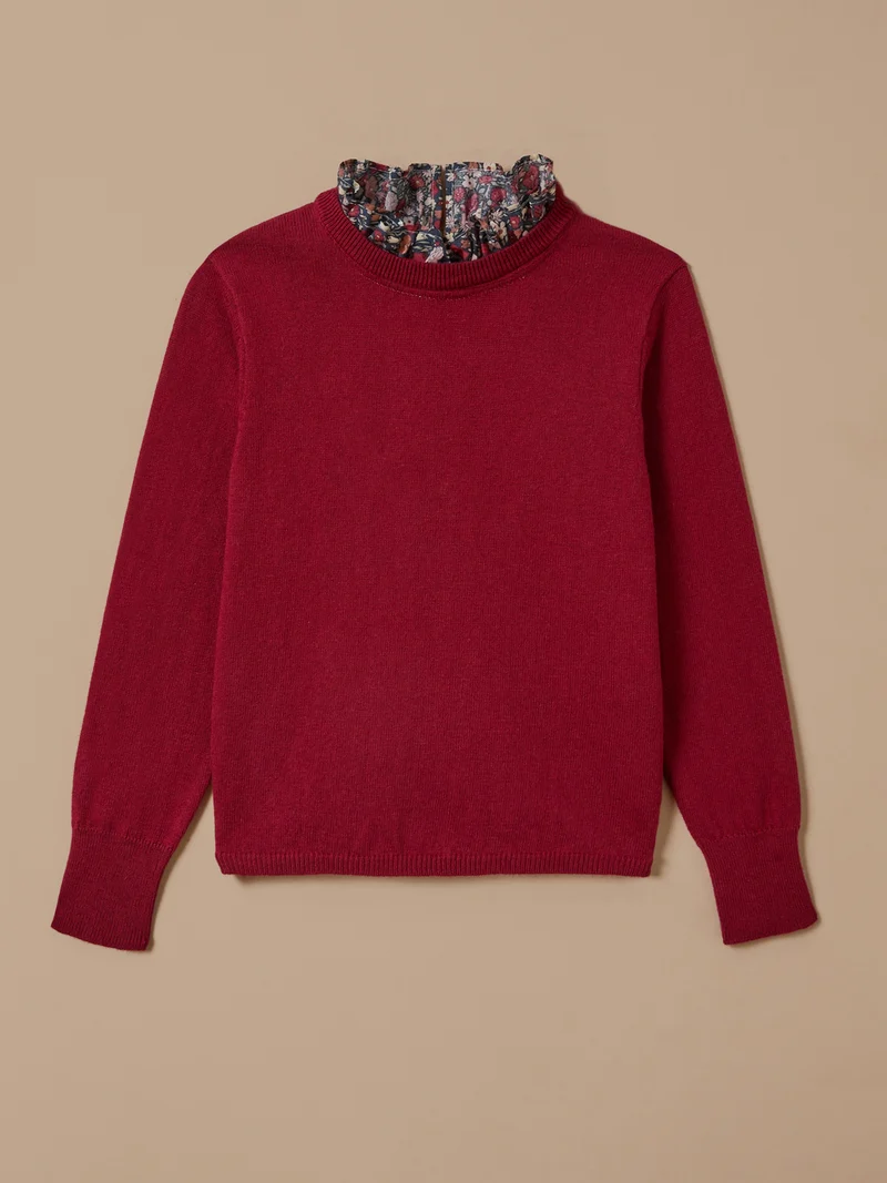 Mädchenpullover mit Kragen aus Liberty®-Stoff