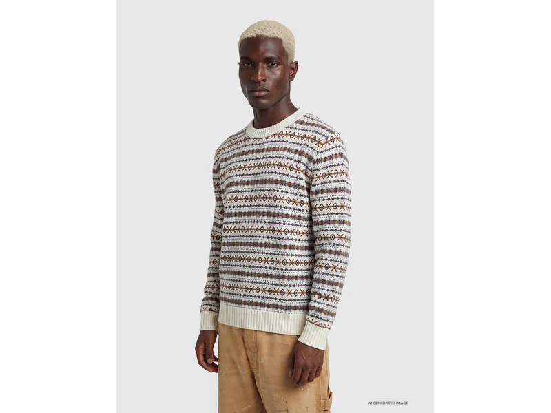 Wollmischung Jacquardpullover