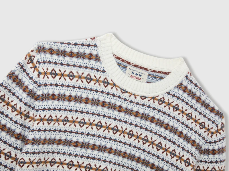 Wollmischung Jacquardpullover