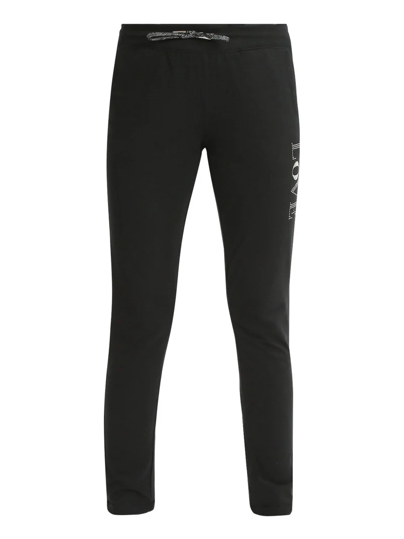 Pantaloni sportivi in felpa donna con strass - nero