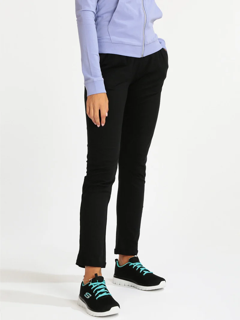 Pantaloni sportivi in felpa donna con strass - nero