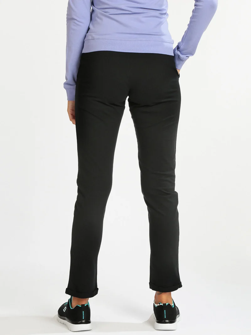 Pantaloni sportivi in felpa donna con strass - nero