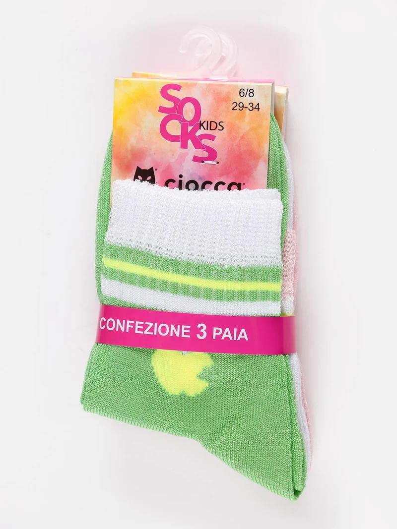 Calze corte da bambina in cotone - verde