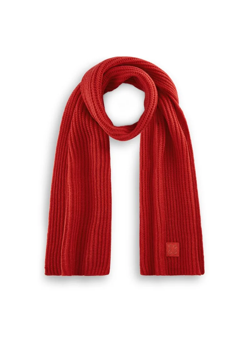 KNITTED SCARF ACRYL/WOOL SOLID gree