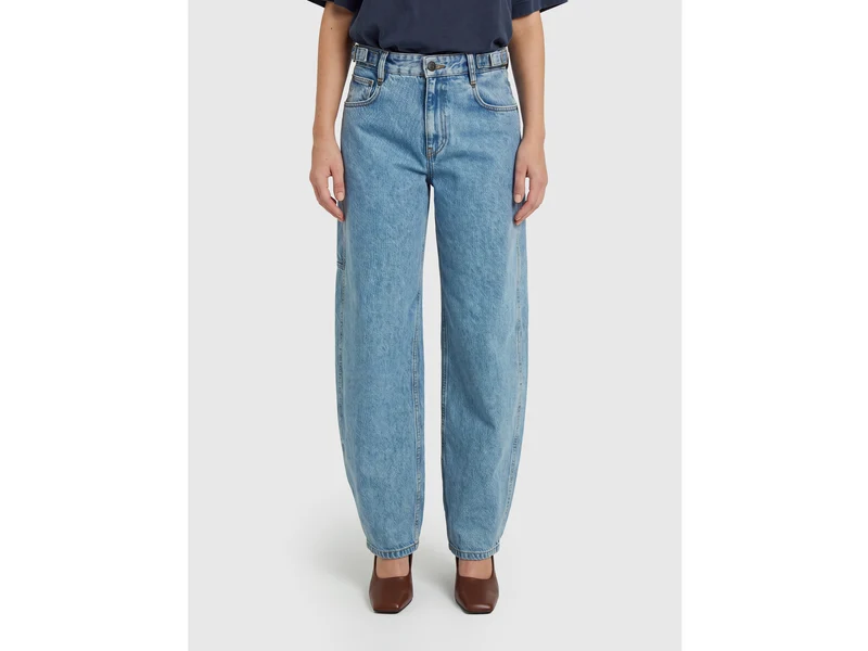Barrel-Fit-Jeans in heller Waschung